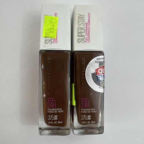 2x Maybelline SuperStay Foundation 24HR Full Coverage 375 Java Read - Picture 1 of 5